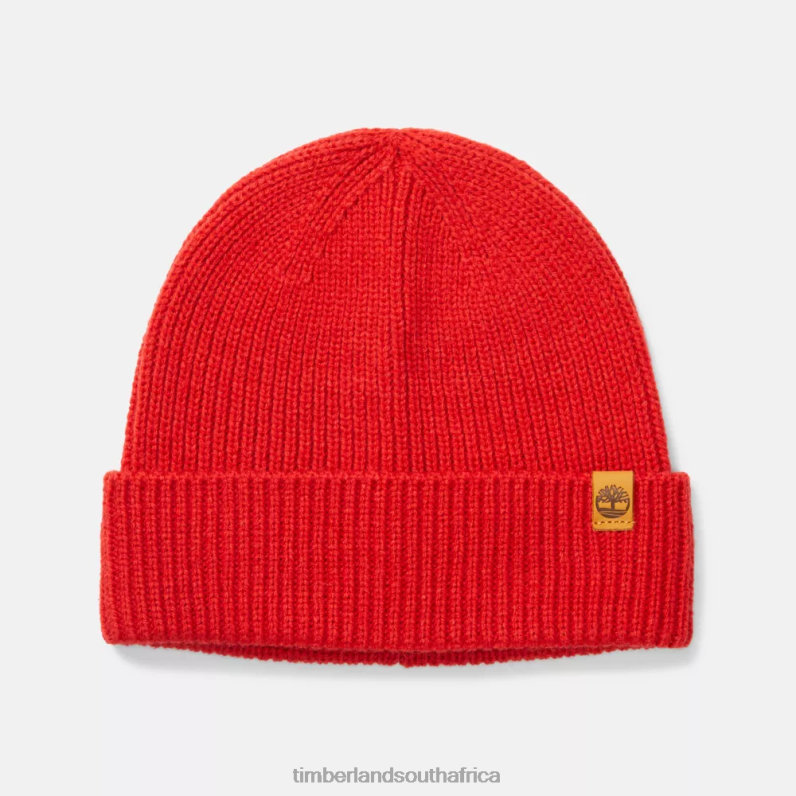 Men Timberland Fisherman Beanie P64N8696 Accessories Aura Orange