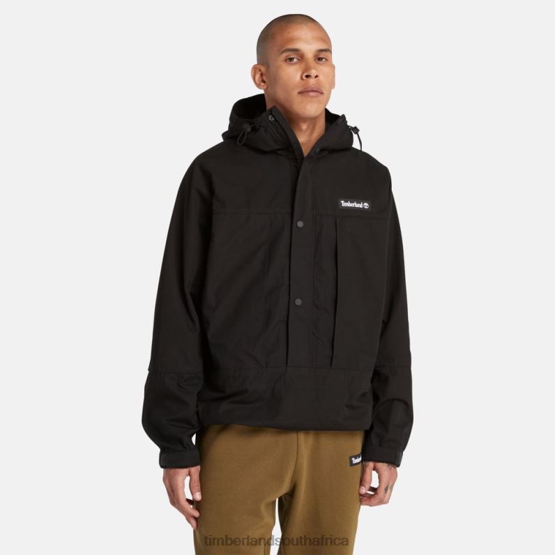 Men Timberland Water-Repellent Anorak Jacket P64N8546 Clothing Black