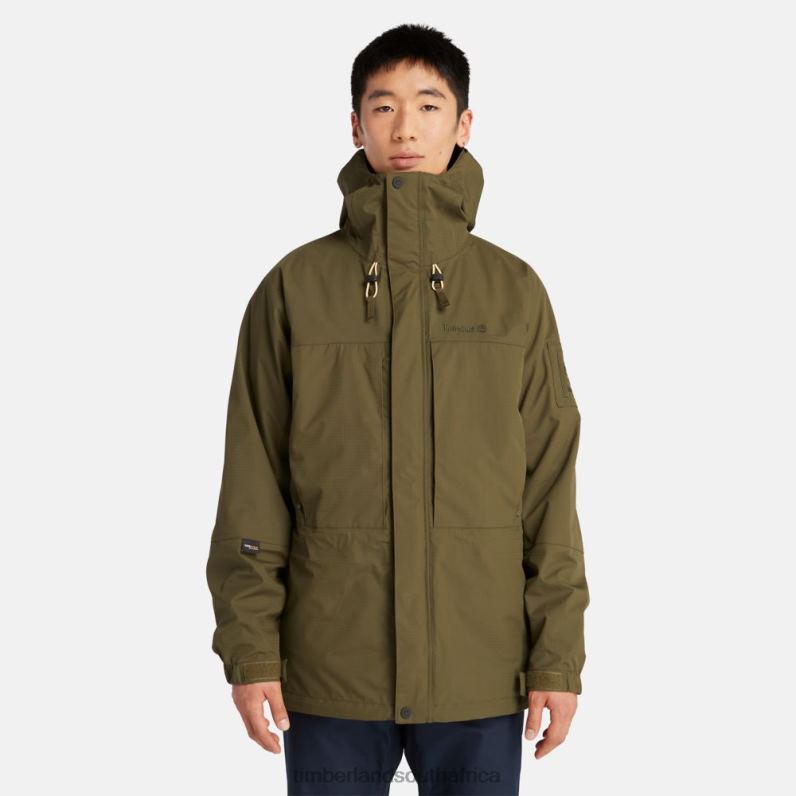 Men Timberland Waterproof Outdoor Parka P64N8614 Clothing Dark Olive