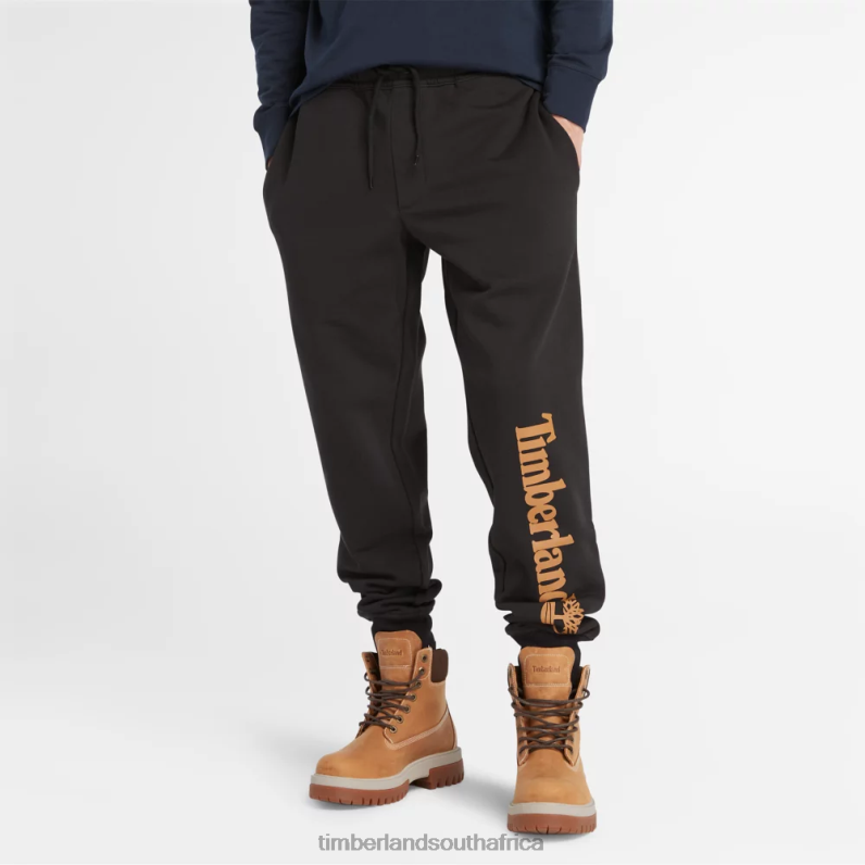 Men Timberland Logo Sweatpant P64N8568 Clothing Black/Wheat Boot