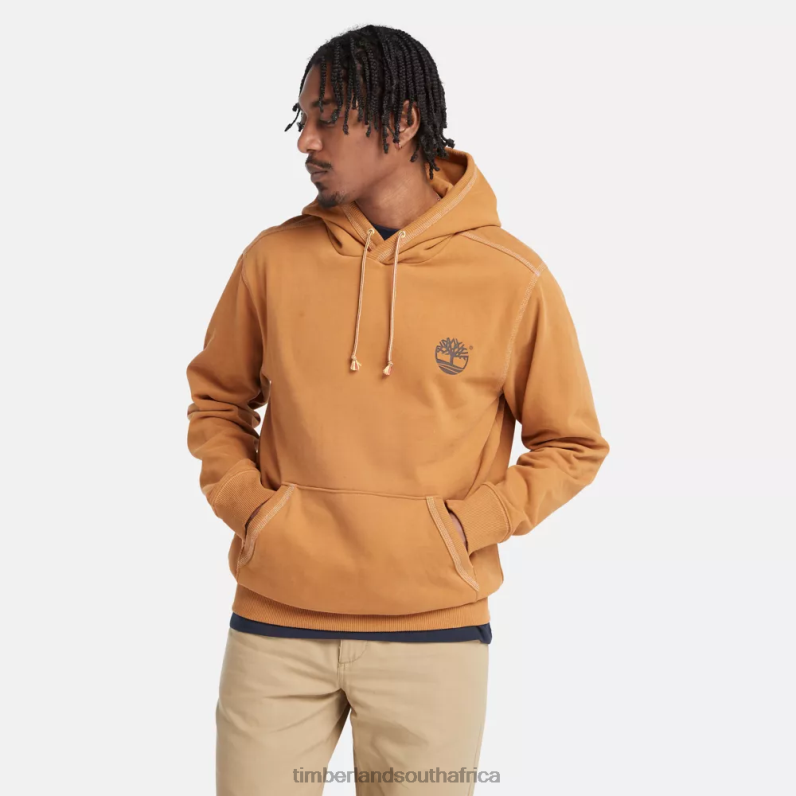 Men Timberland Elevated Hoodie P64N8537 Clothing Wheat Boot