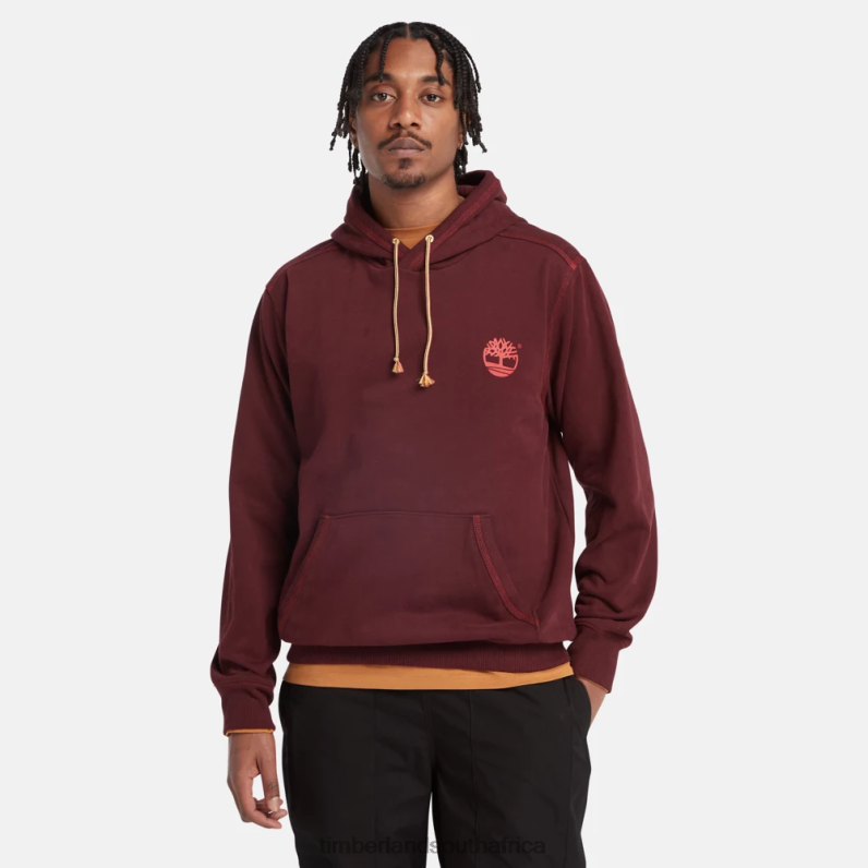 Men Timberland Elevated Hoodie P64N8540 Clothing Dark Port