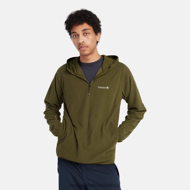 Men Timberland Polartec Fleece Hoodie P64N8621 Clothing Dark Olive