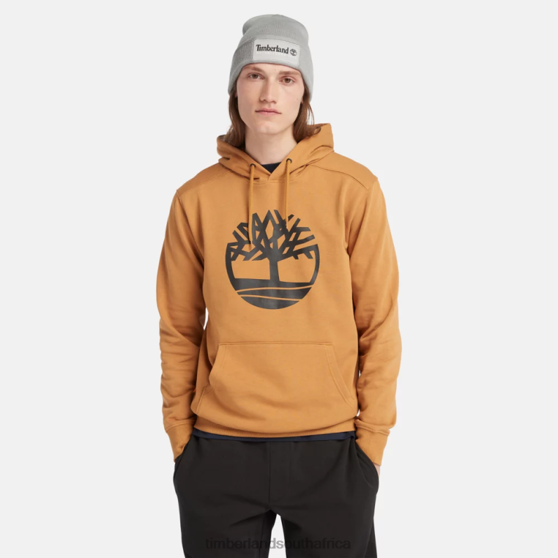 Men Timberland Tree Logo Hoodie P64N8569 Clothing Wheat Boot/Black