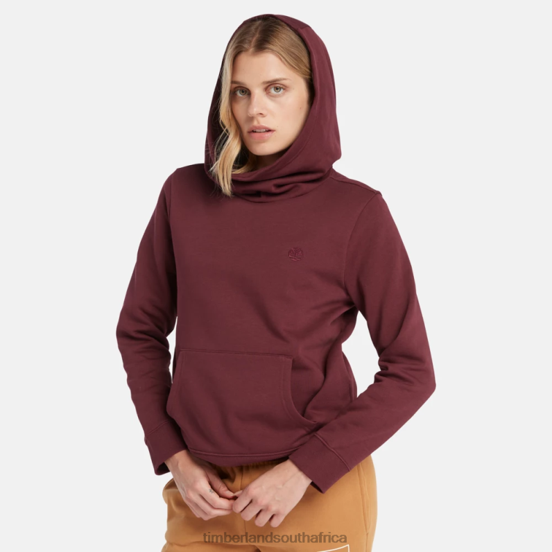 Women Timberland Embroidered Tree Hoodie P64N81045 Clothing Burgundy