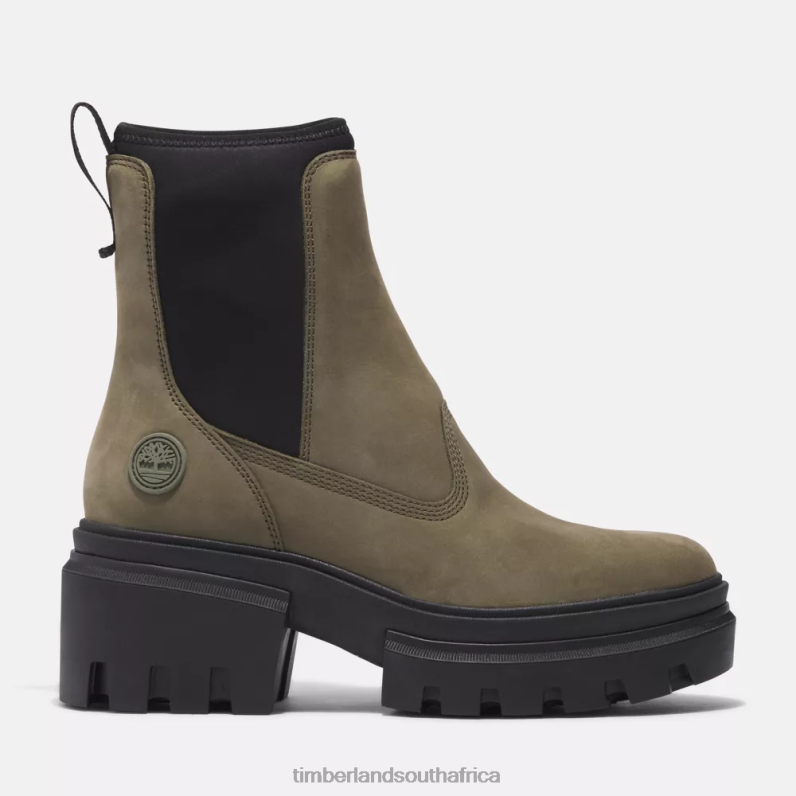 Women Timberland Everleigh Chelsea Boot P64N8855 Footwear Dark Green Nubuck