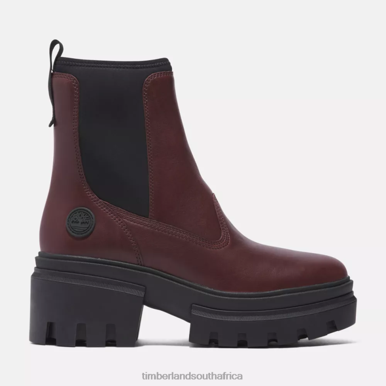 Women Timberland Everleigh Chelsea Boot P64N8866 Footwear Burgundy Full-Grain