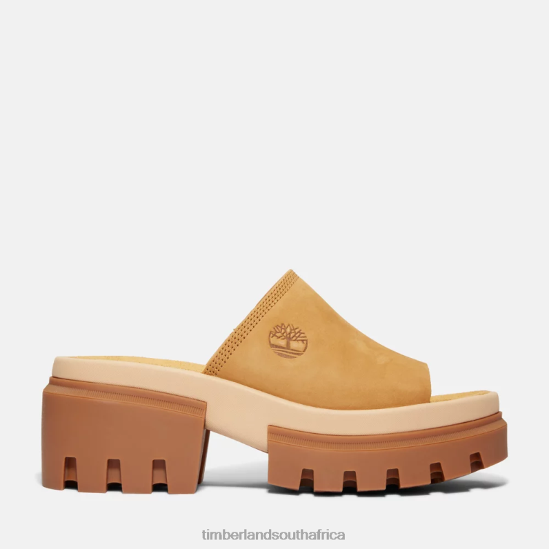 Women Timberland Everleigh Slide Sandals P64N8915 Footwear Wheat